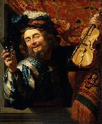 Gerrit van Honthorst Merry Fiddler Sweden oil painting artist